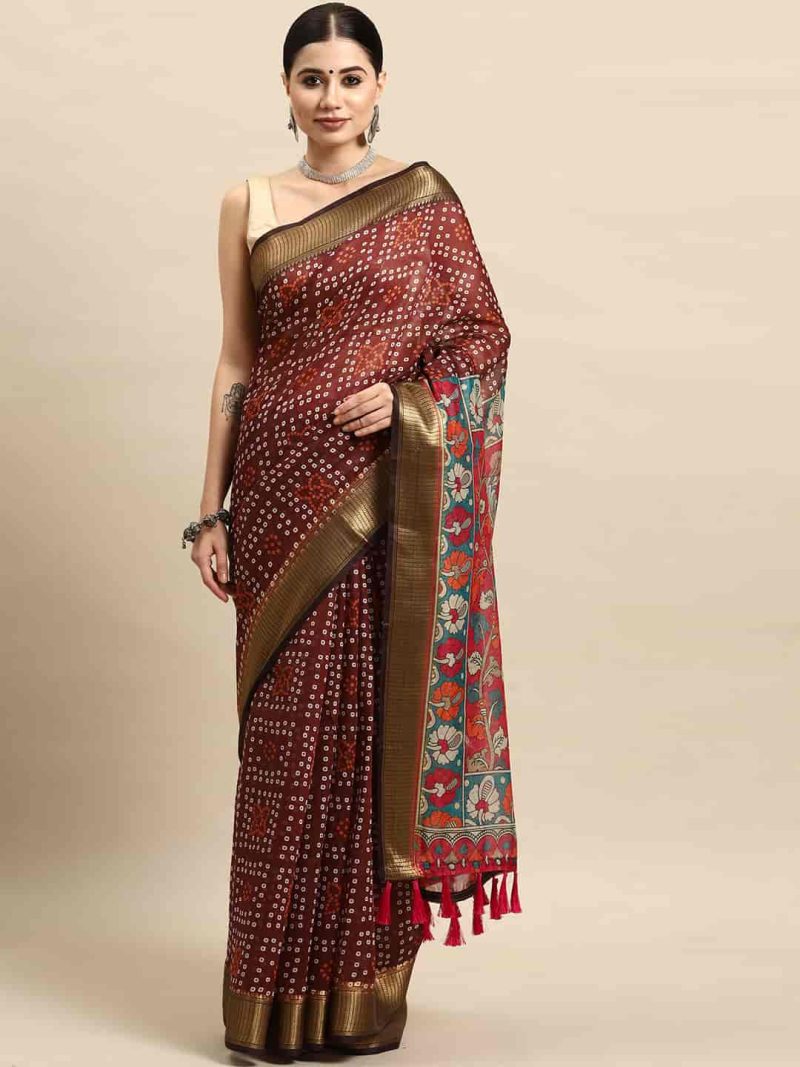 Women Kalamkari Digital Print Saree - Image 2